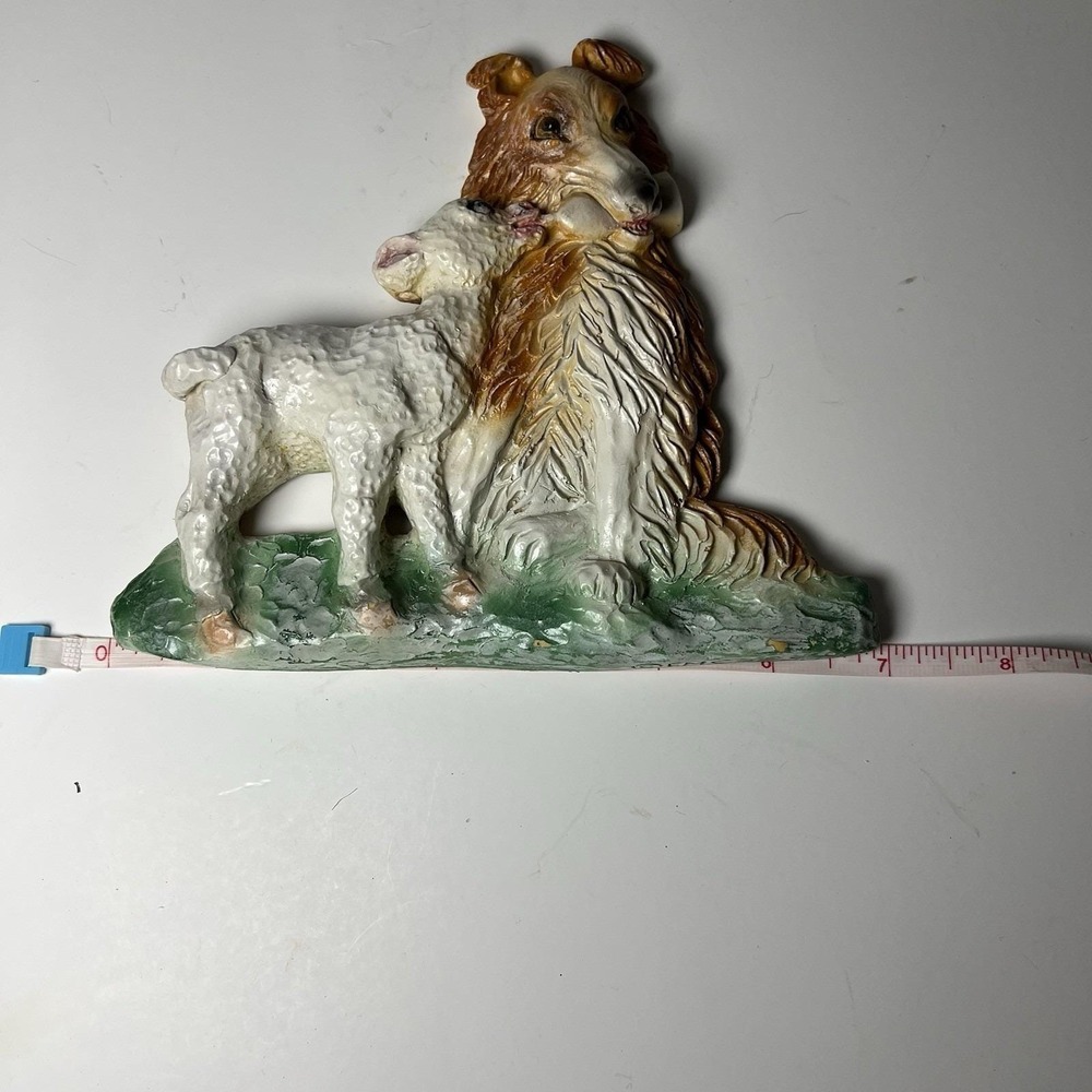 FMC 1953 Kiddie Plaque Collie And Lamb Brighten Up Children's Room - Picture 8 of 10